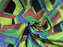 Load image into Gallery viewer, Green &amp; Royal Geometric Lightweight Ponte Knit 45% Viscose 55%Polyester 1/4 Meter Price (Copy) (Copy)