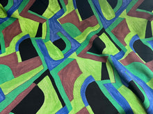 Load image into Gallery viewer, Green &amp; Royal Geometric Lightweight Ponte Knit 45% Viscose 55%Polyester 1/4 Meter Price (Copy) (Copy)