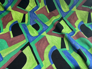 Green & Royal Geometric Lightweight Ponte Knit 45% Viscose 55%Polyester 1/4 Meter Price (Copy) (Copy)