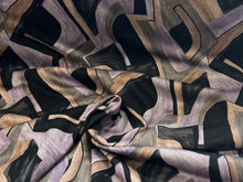 Load image into Gallery viewer, Lilac &amp; Grey Geometric Lightweight Ponte Knit 45% Viscose 55%Polyester 1/4 Meter Price