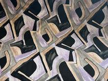 Load image into Gallery viewer, Lilac &amp; Grey Geometric Lightweight Ponte Knit 45% Viscose 55%Polyester 1/4 Meter Price