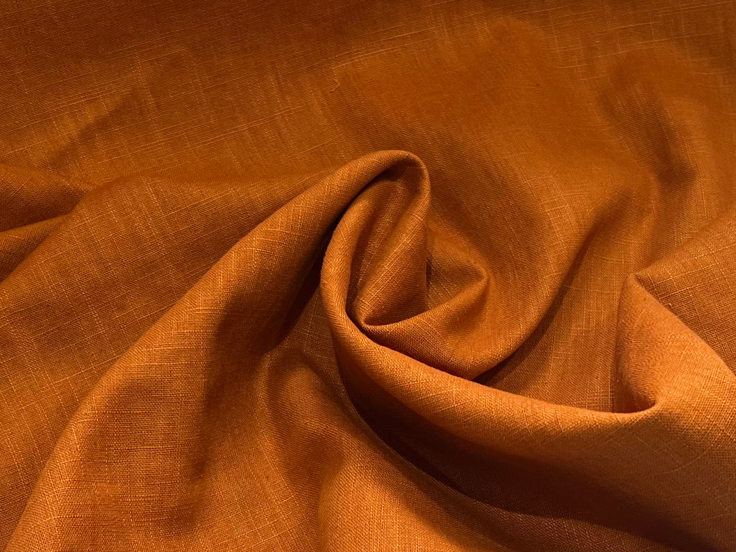 Pumpkin Orange 100% Linen     1/4 Meter Price