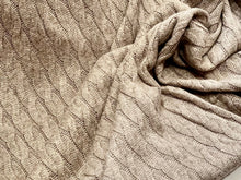 Load image into Gallery viewer, Taupe Nordic Faux Cable Knit 28% Polyester 50% Rayon 22% Nylon    1/4 Meter Price
