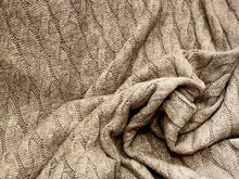 Load image into Gallery viewer, Taupe Nordic Faux Cable Knit 28% Polyester 50% Rayon 22% Nylon    1/4 Meter Price