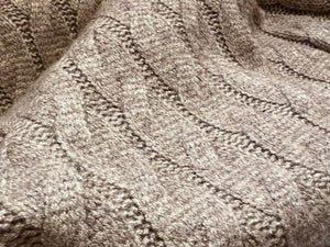 Taupe Nordic Faux Cable Knit 28% Polyester 50% Rayon 22% Nylon    1/4 Meter Price