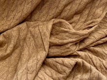 Load image into Gallery viewer, Cognac Nordic Faux Cable Knit 28% Polyester 50% Rayon 22% Nylon    1/4 Meter Price