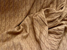 Load image into Gallery viewer, Cognac Nordic Faux Cable Knit 28% Polyester 50% Rayon 22% Nylon    1/4 Meter Price