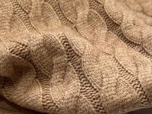 Load image into Gallery viewer, Cognac Nordic Faux Cable Knit 28% Polyester 50% Rayon 22% Nylon    1/4 Meter Price