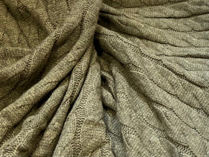 Green Nordic Faux Cable Knit 28% Polyester 50% Rayon 22% Nylon    1/4 Meter Price