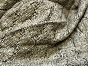 Green Nordic Faux Cable Knit 28% Polyester 50% Rayon 22% Nylon    1/4 Meter Price