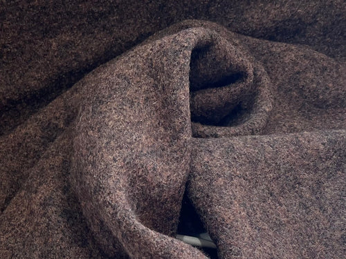 Brown Mix Boiled 100% Wool Coating    1/4 Meter Price