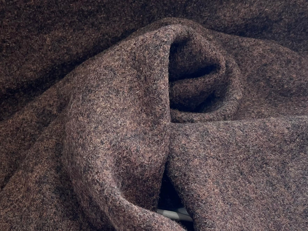 Brown Mix Boiled 100% Wool Coating    1/4 Meter Price
