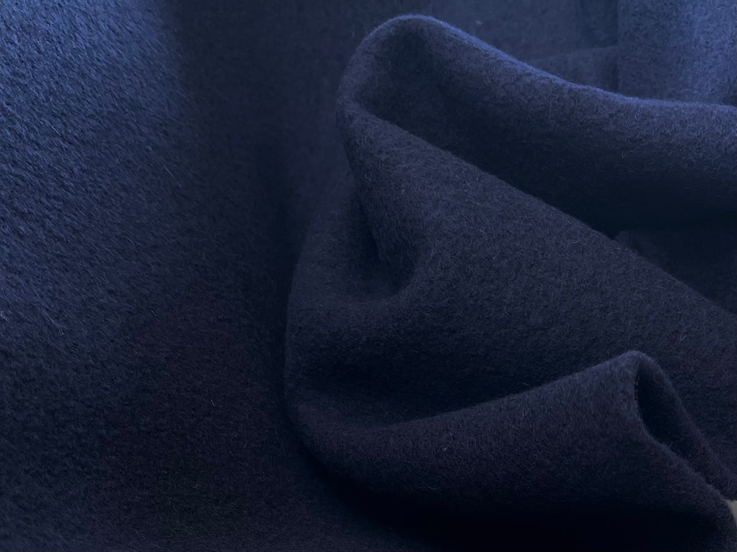 Navy Blue Boiled 100% Wool Coating    1/4 Meter Price