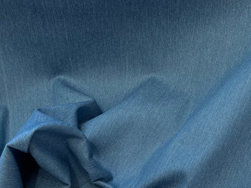 Light Blue 70% Cotton 28% Polyester 2% Elastane Denim.     1/4 Metre Price