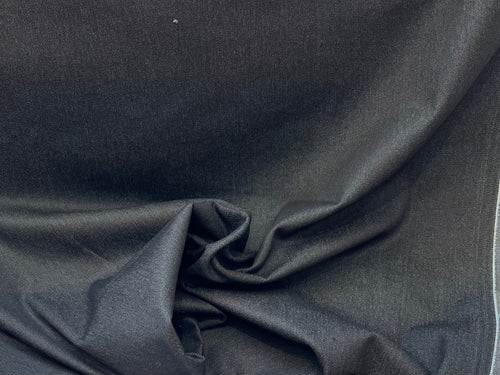 Black Mix 70% Cotton 28% Polyester 2% Elastane Denim.     1/4 Metre Price