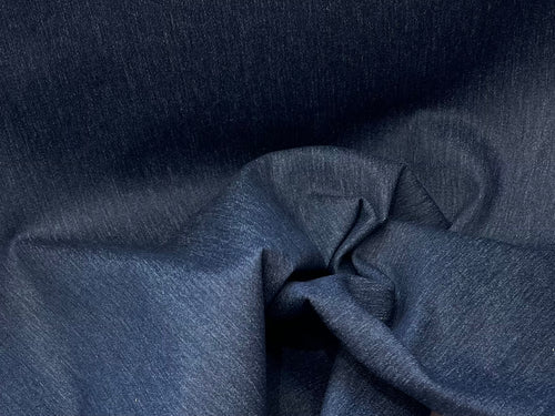 Dark Blue Mix 70% Cotton 28% Polyester 2% Elastane Denim.     1/4 Metre Price