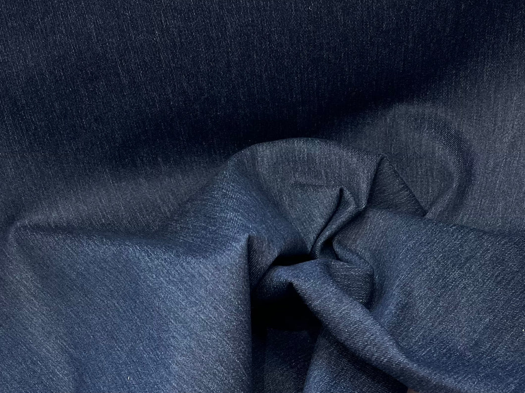 Dark Blue Mix 70% Cotton 28% Polyester 2% Elastane Denim.     1/4 Metre Price