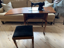 Load image into Gallery viewer, Vintage sewing machine in cabinet with Stool