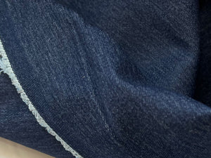 Dark Blue Mix 70% Cotton 28% Polyester 2% Elastane Denim.     1/4 Metre Price