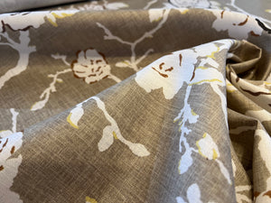 Designer Cinder Night Vine 100% Linen     1/4 Metre Price