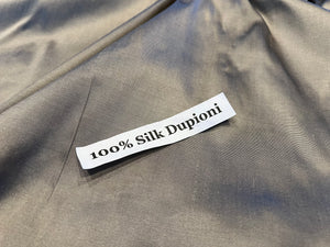 #1074  Silver Grey 100% Dupioni Silk Remnant