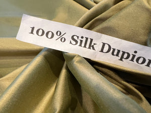 Shot Lily Green Dupioni 100% Silk. 1/4 Metre Price