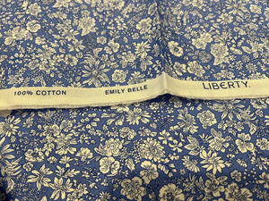 Liberty Emily Belle Marine Blue 100% Cotton.   1/4 Metre Price