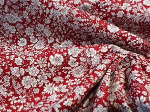 Liberty Emily Belle Crimson 100% Cotton.   1/4 Metre Price
