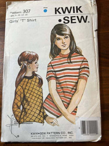 Vintage Kwik Sew Pattern #307 Size 8-14