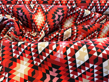 Load image into Gallery viewer, Indigenous Red Aztecs 100% Cotton.  1/4 Metre Price