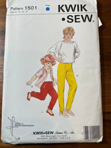 Kwik Sew Pattern #1501 Size 8-14