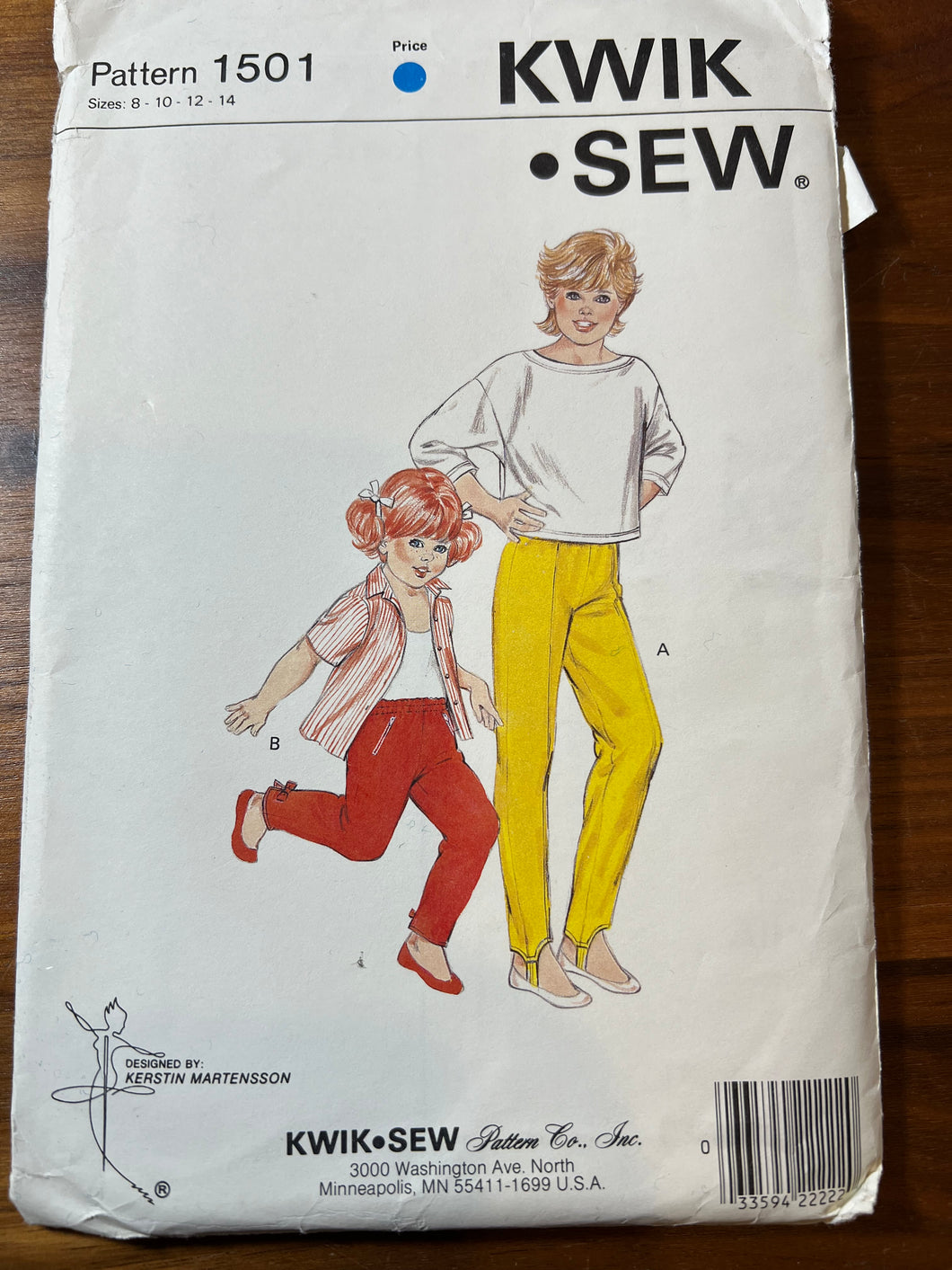 Kwik Sew Pattern #1501 Size 8-14