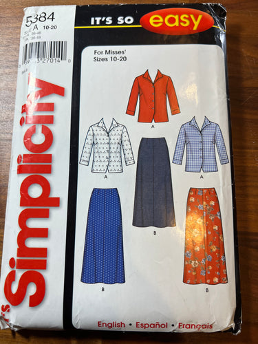 Simplicity Pattern #5384 Size 10-20