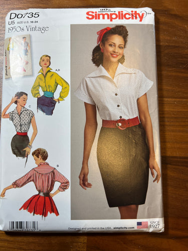 Simplicity Pattern #D0735 Size 16-24