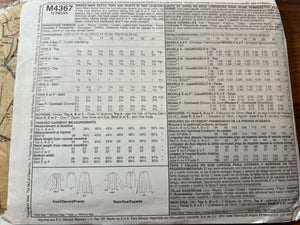 McCall's Pattern #4367 Size 12-18