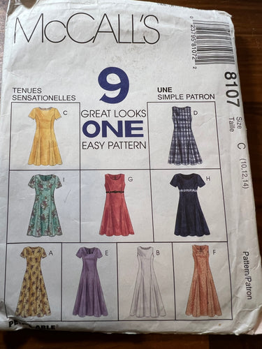 McCall's Pattern #1807 Size 10-14
