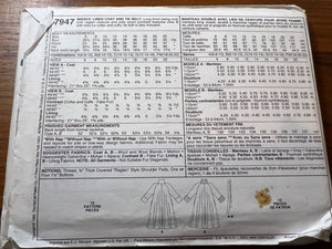 McCall's Pattern #7947 Size 6-8-10