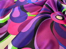 Load image into Gallery viewer, Exclusive Neon Winter Techno Floral Print 100% Silk Charmeuse.   1/4 Metre Price
