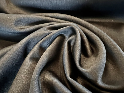 Midnight Navy Satin Backed 100% Wool Gabardine     1/4 Metre Price