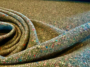 Green Flecked  100% Wool Tweed.   1/4 Metre Price