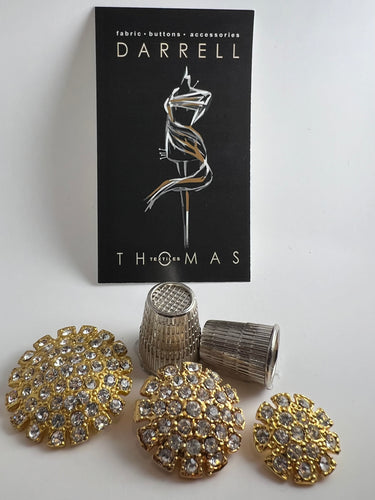 Gold Metal & Rhinestone Button.   Price per Button