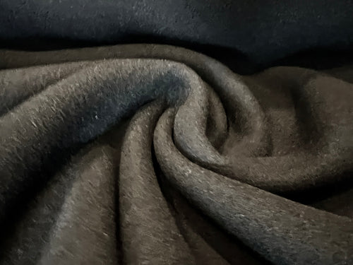 Black & Blue 100% Wool Reversible Plush Coating.     1/4 Metre Price
