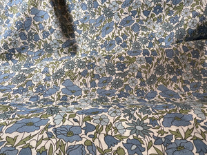 Baby Blue Poppy & Daisy  Liberty of London 100% Cotton Tana Lawn   1/4 Meter Price