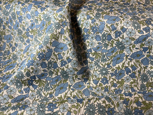 Baby Blue Poppy & Daisy  Liberty of London 100% Cotton Tana Lawn   1/4 Meter Price