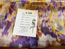Load image into Gallery viewer, #1603 Designer Purple  Abstract Floral 100% Silk Chiffon Remnant