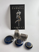 Load image into Gallery viewer, Navy Blue with Gold Ring Button