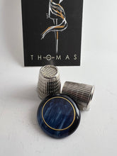 Load image into Gallery viewer, Navy Blue with Gold Ring Button