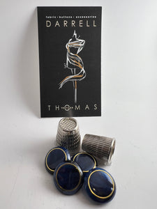 Navy Blue with Gold Ring Button