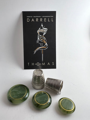 Green with Gold Ring Button