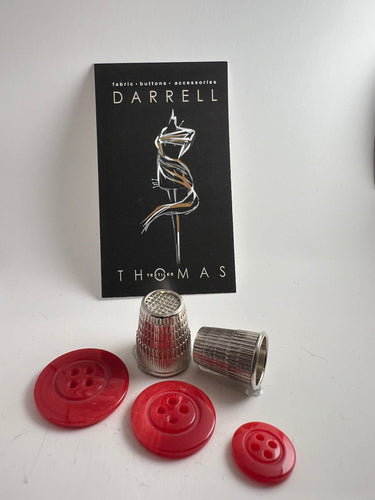 Red Marbled  Four Hole Button